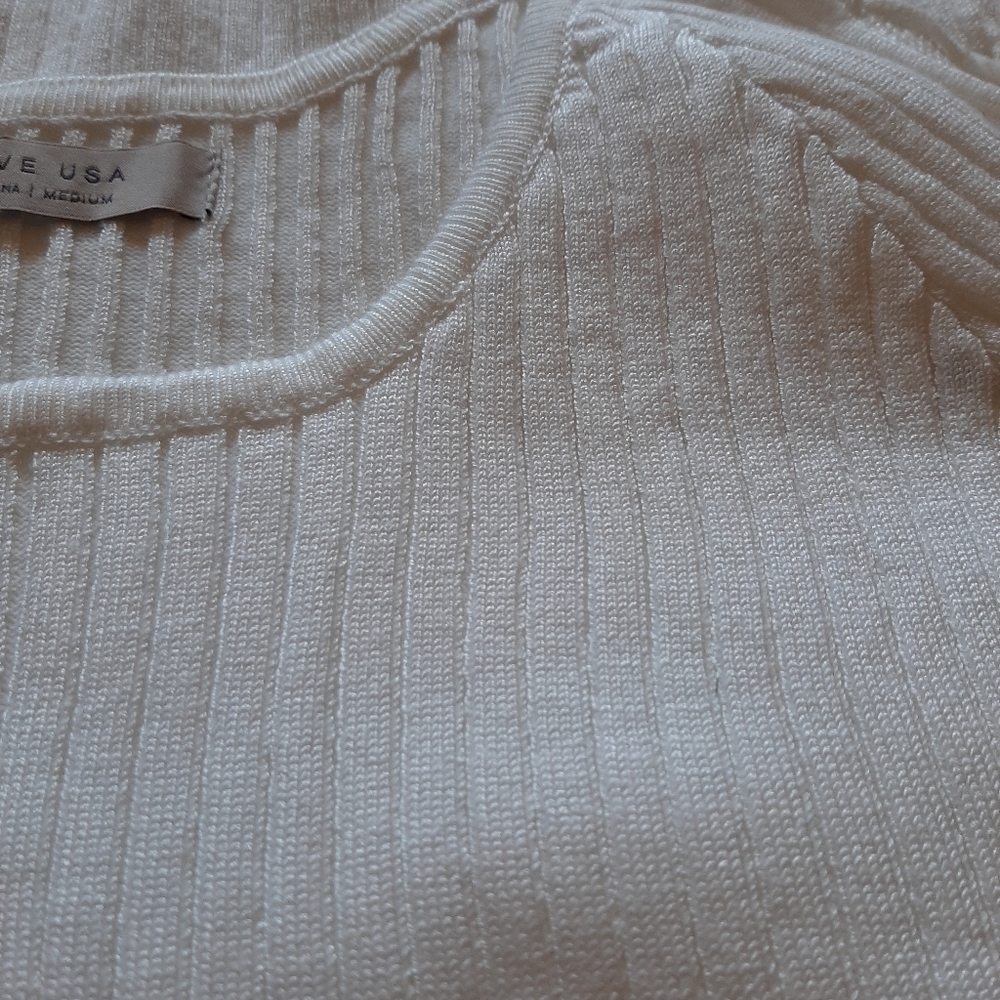 White Ribbed Sweater Top - Picture 8 of 8